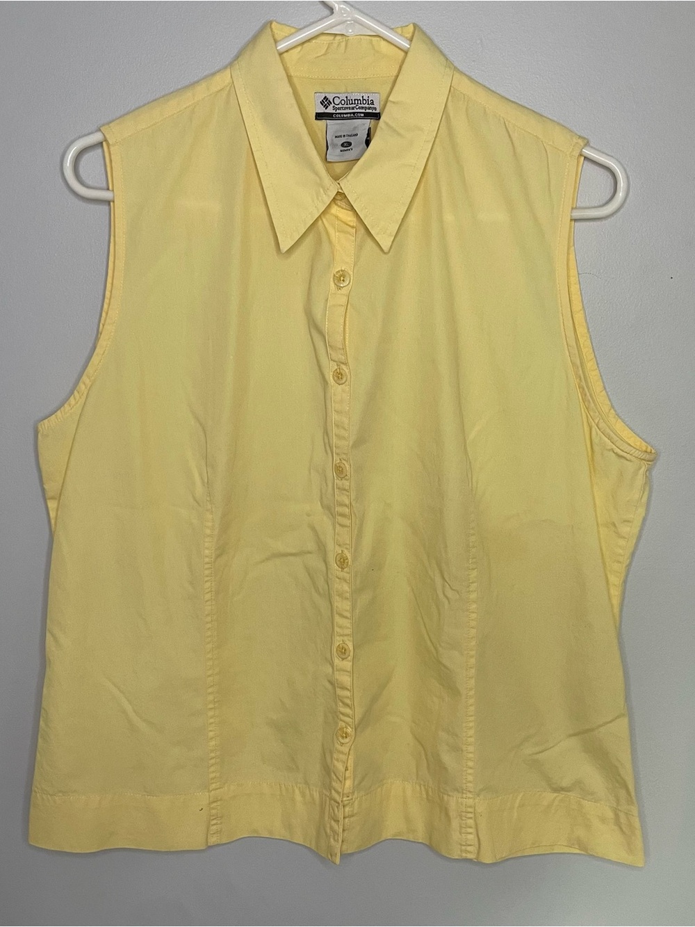 Columbia Sleeveless Button-Front Women’s Summer Shirt - Butter Yellow